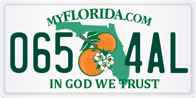 FL license plate 0654AL