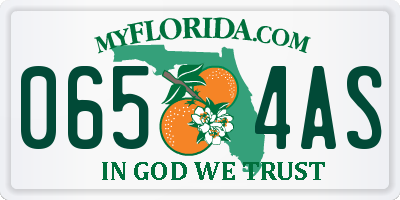 FL license plate 0654AS