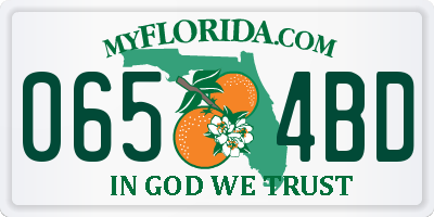 FL license plate 0654BD