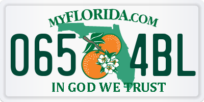 FL license plate 0654BL