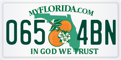 FL license plate 0654BN