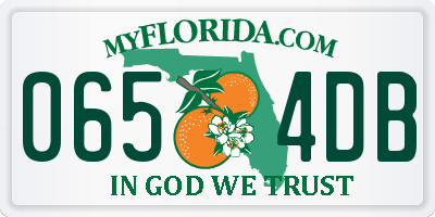 FL license plate 0654DB