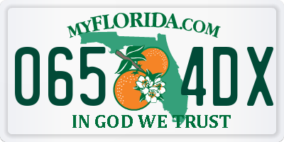 FL license plate 0654DX