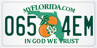 FL license plate 0654EM