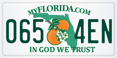 FL license plate 0654EN