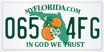 FL license plate 0654FG