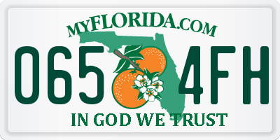 FL license plate 0654FH