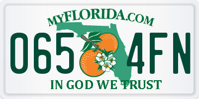 FL license plate 0654FN