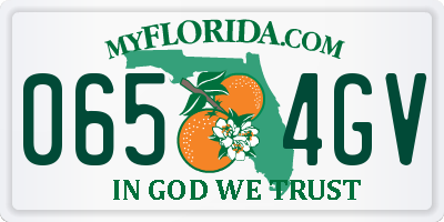 FL license plate 0654GV