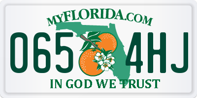 FL license plate 0654HJ