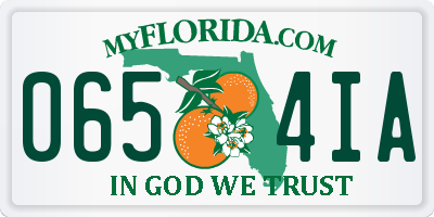 FL license plate 0654IA