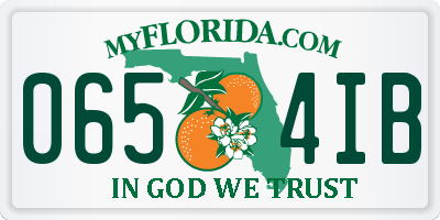 FL license plate 0654IB