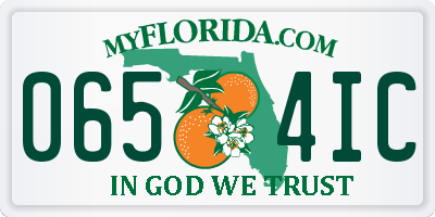 FL license plate 0654IC