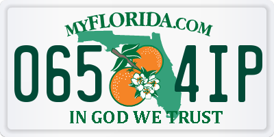 FL license plate 0654IP