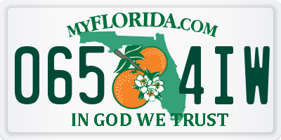 FL license plate 0654IW