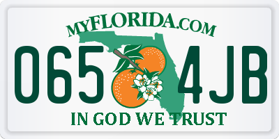 FL license plate 0654JB