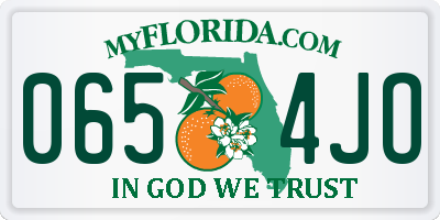 FL license plate 0654JO