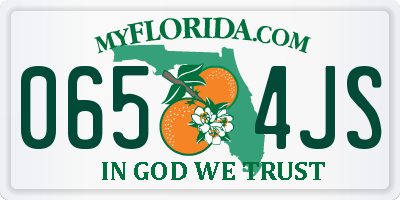 FL license plate 0654JS