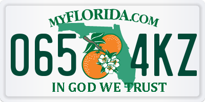 FL license plate 0654KZ