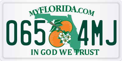 FL license plate 0654MJ