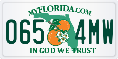 FL license plate 0654MW