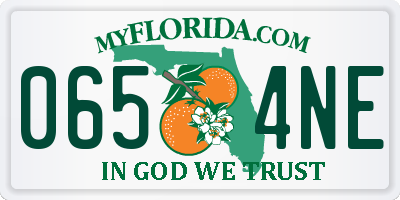FL license plate 0654NE