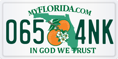 FL license plate 0654NK
