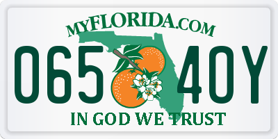 FL license plate 0654OY