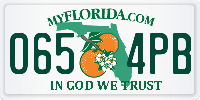 FL license plate 0654PB
