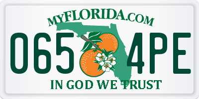 FL license plate 0654PE