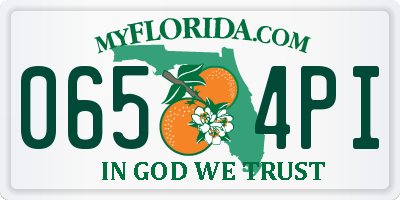 FL license plate 0654PI