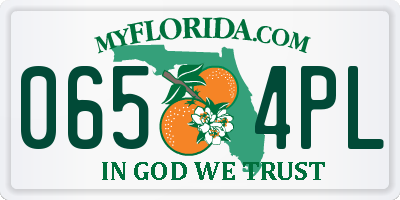 FL license plate 0654PL