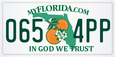 FL license plate 0654PP