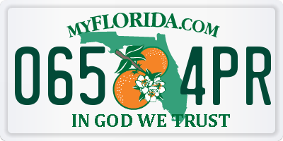 FL license plate 0654PR