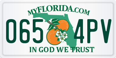 FL license plate 0654PV