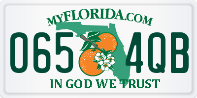 FL license plate 0654QB
