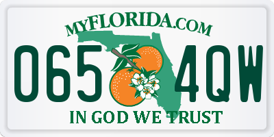 FL license plate 0654QW