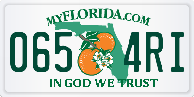 FL license plate 0654RI