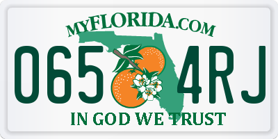FL license plate 0654RJ