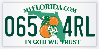 FL license plate 0654RL