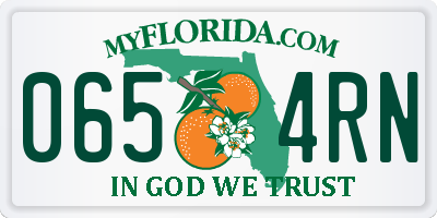 FL license plate 0654RN