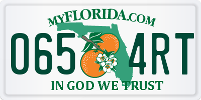 FL license plate 0654RT