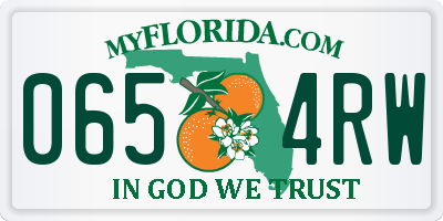 FL license plate 0654RW