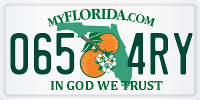 FL license plate 0654RY