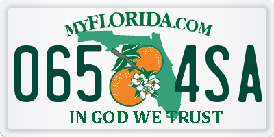 FL license plate 0654SA