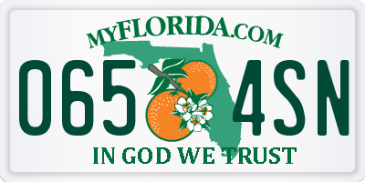 FL license plate 0654SN