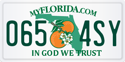 FL license plate 0654SY