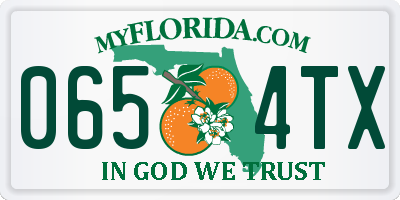 FL license plate 0654TX
