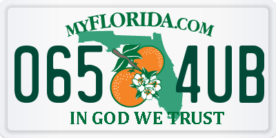 FL license plate 0654UB
