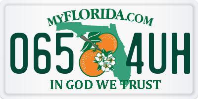 FL license plate 0654UH